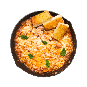 Saucy Pizza Beans with Garlic Bread