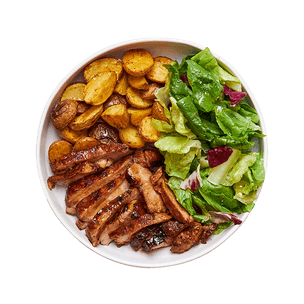 bbq-pork-chop-with-potatoes-and-salad