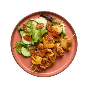Spiced Chicken Skewers with Salad