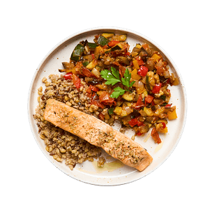 Air Fryer Salmon & Ratatouille