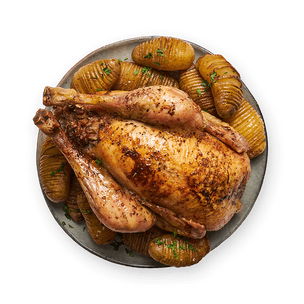 roasted-chicken-with-hasselback-potatoes