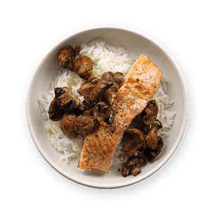 salmon-and-mushrooms-with-rice