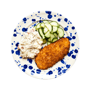 Chicken Schnitzel with Potato Salad & Cucumbers