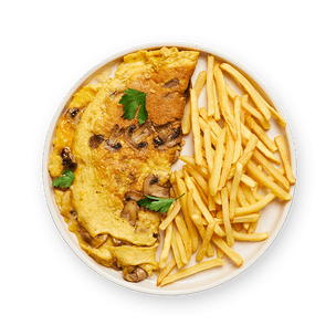 cheesy-mushroom-omelette-with-fries