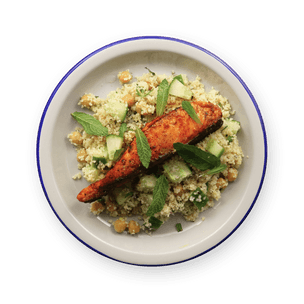 harissa-salmon-with-couscous-and-cucumber