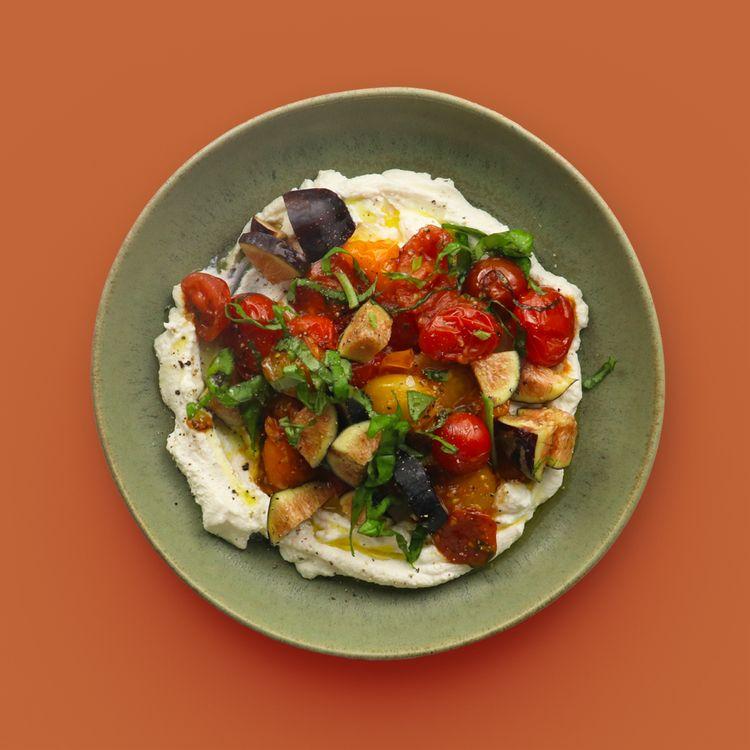 Baby Tomatoes with Ricotta & Figs