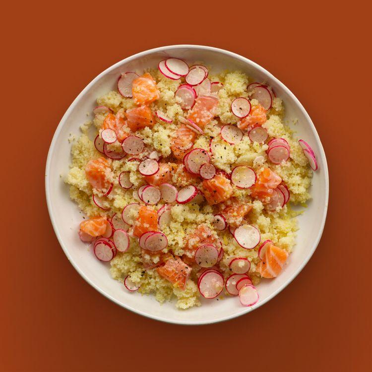 Couscous & Raw Salmon Salad