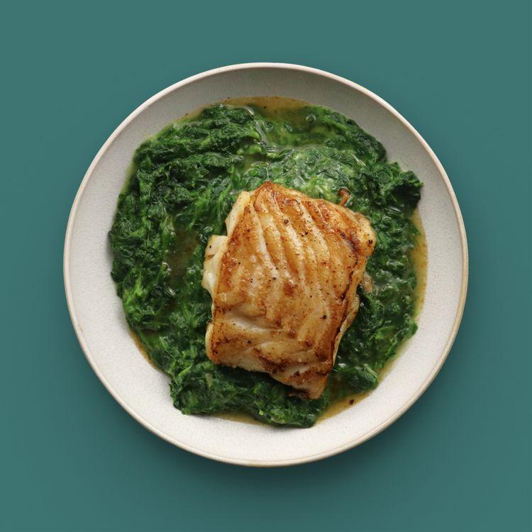 Cod with Creamed Spinach