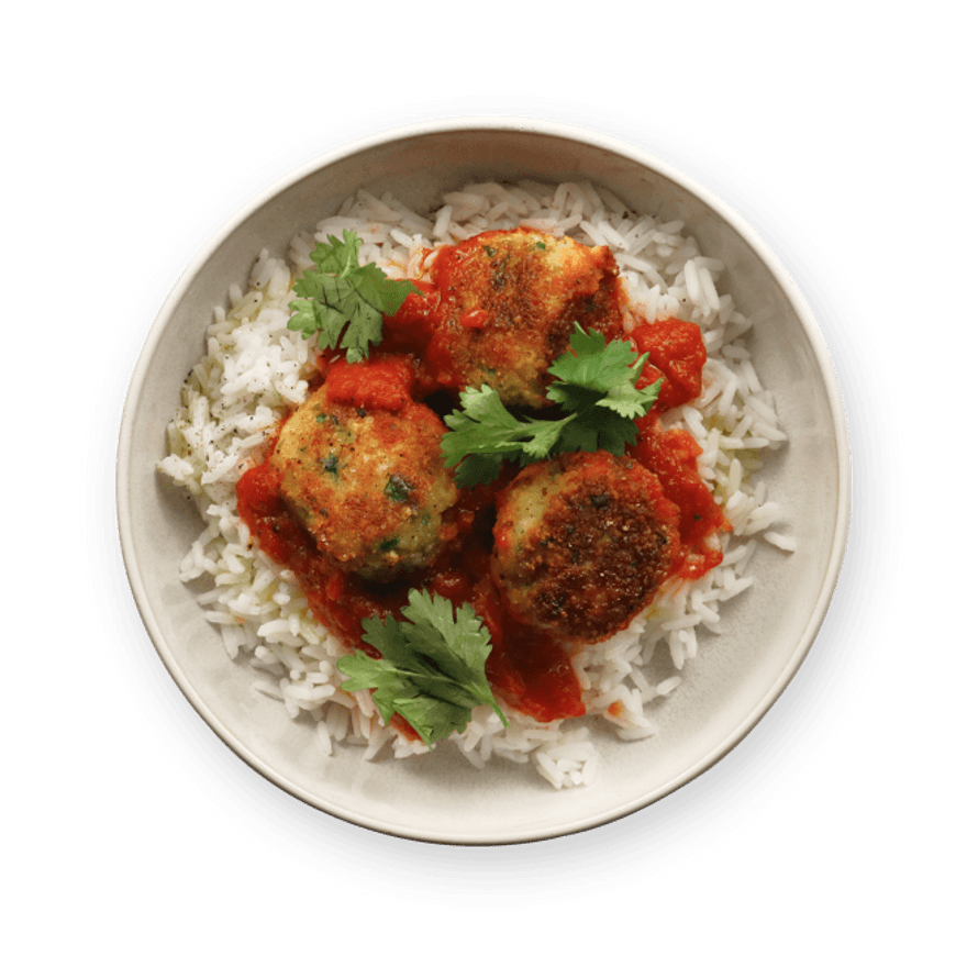 Saucy Cod Croquettes with Rice