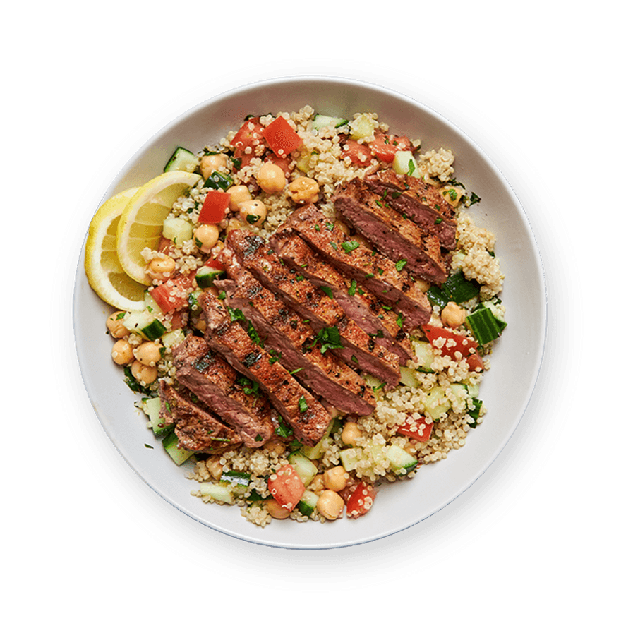 Steak with Mediterranean Quinoa Salad