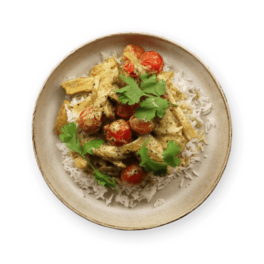 Coconut Chicken Curry & Cherry Tomatoes