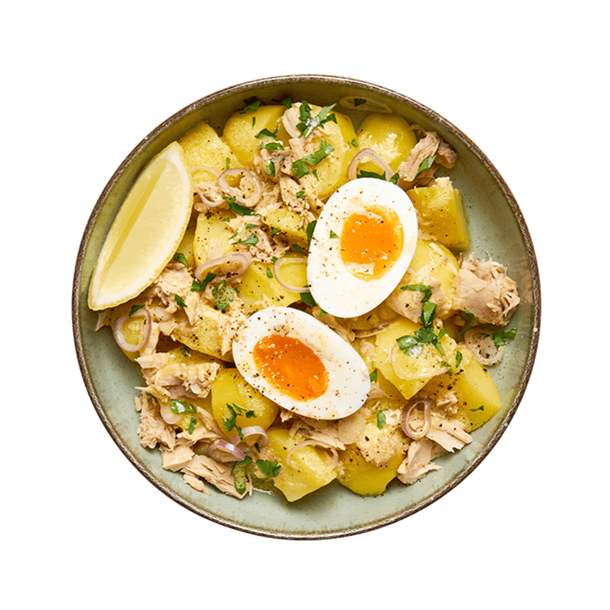 Salade de pommes de terre au thon & œuf mollet Salade de pommes de terre au thon & œuf mollet