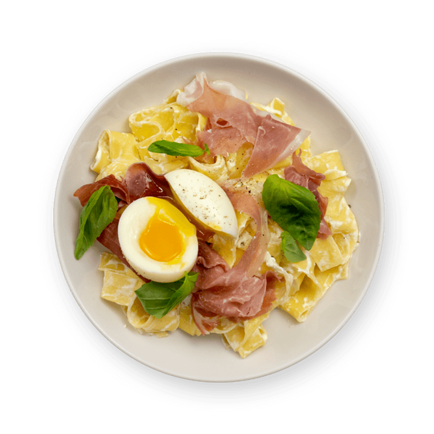Pappardelle with Prosciutto & Soft-Boiled Egg
