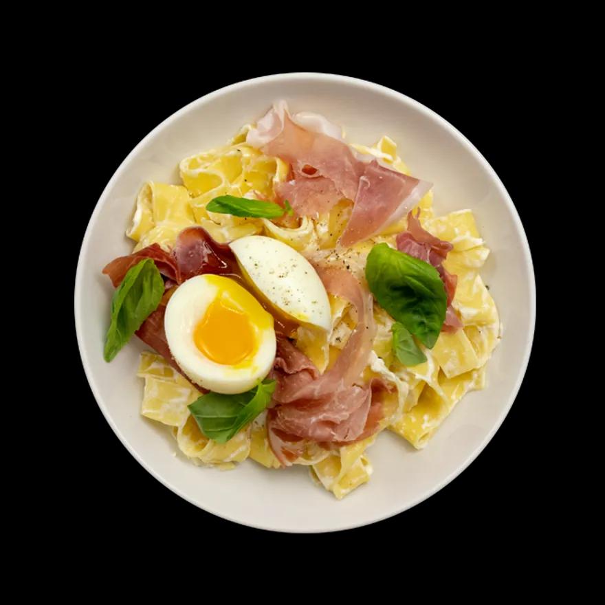 Pappardelle with Prosciutto & Soft-Boiled Egg