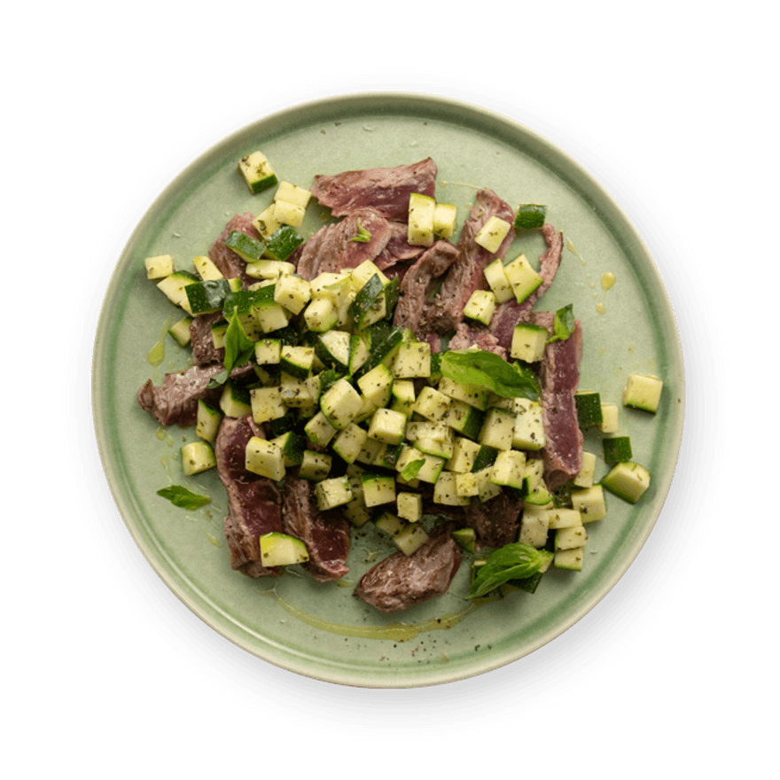 Sliced Steak with Zucchini