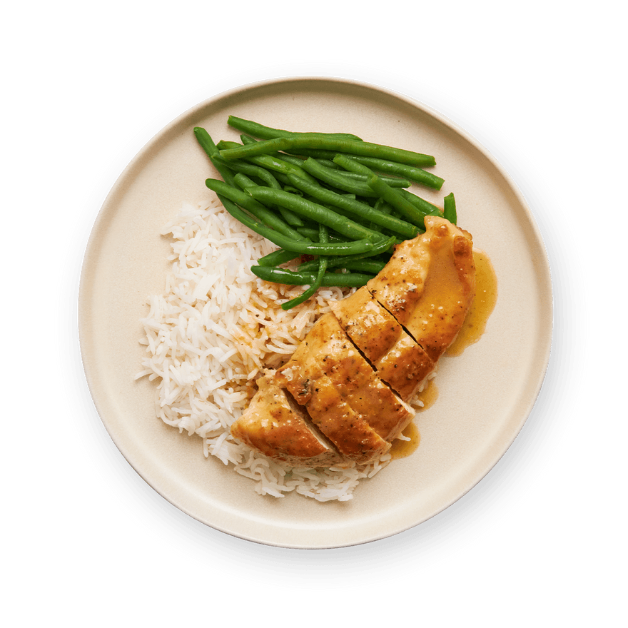 Lemon Chicken with Rice & Green Beans