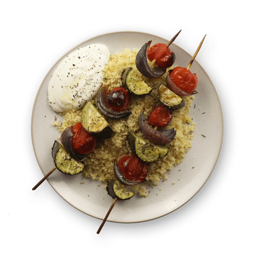 Veggie Skewers with Couscous