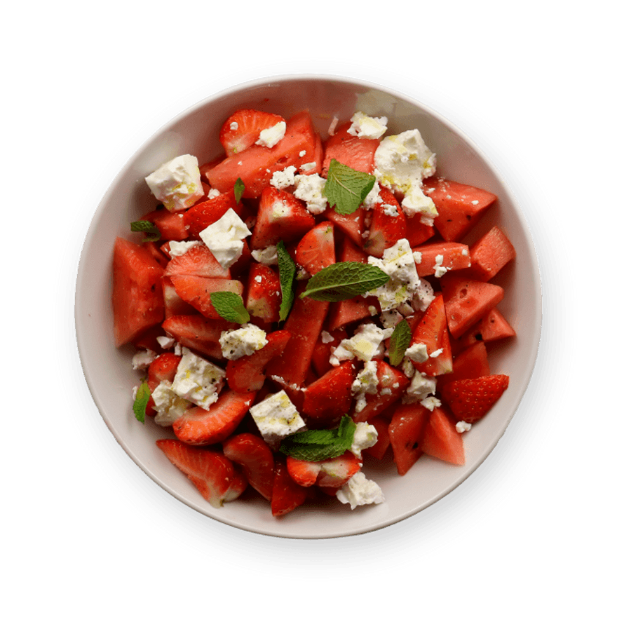 Watermelon, Strawberry & Feta Salad