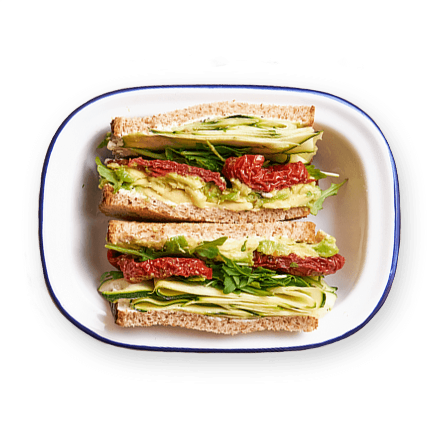 Zucchini, Avocado & Sun-dried Tomato Sandwich