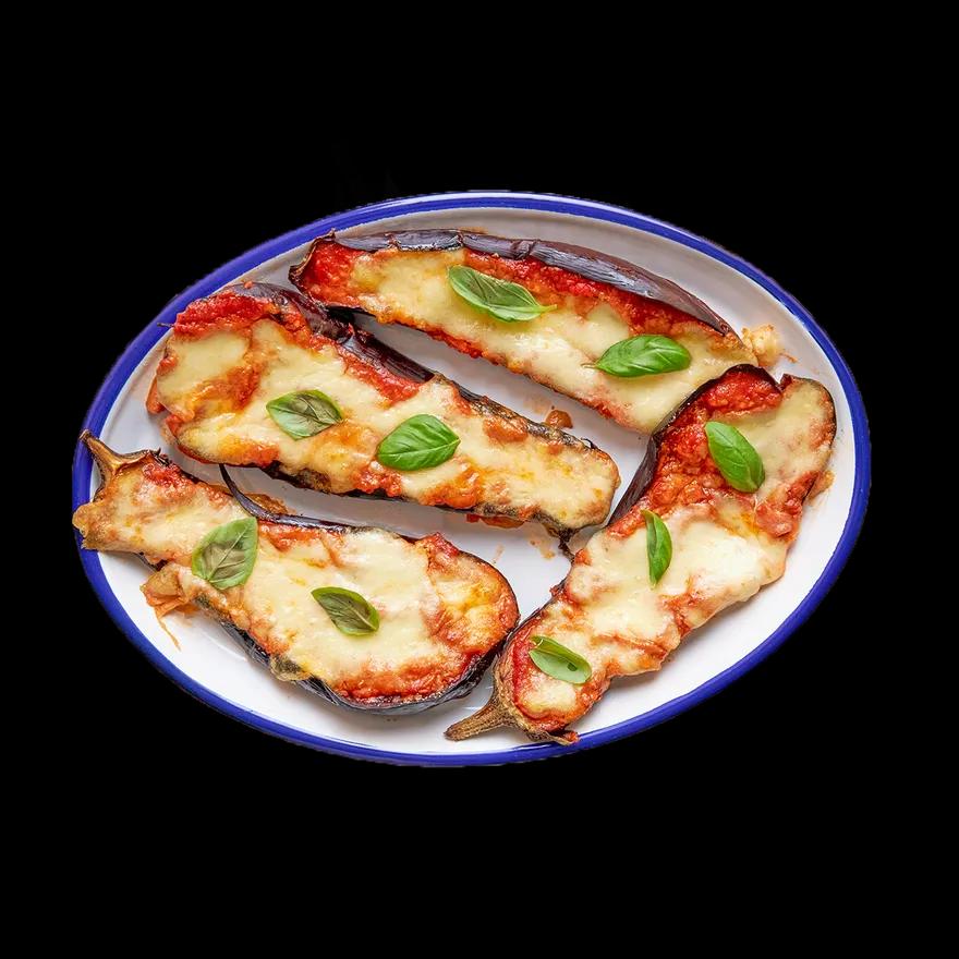 Mozzarella-Smothered Roasted Eggplant