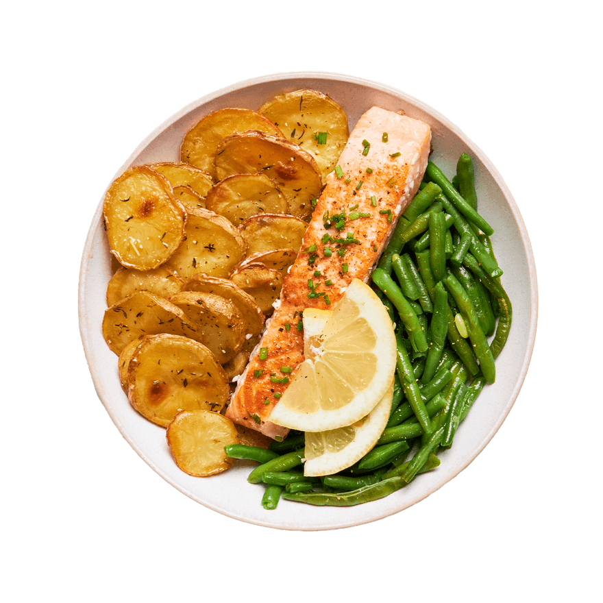 Salmon, Green Beans & Crispy Potatoes