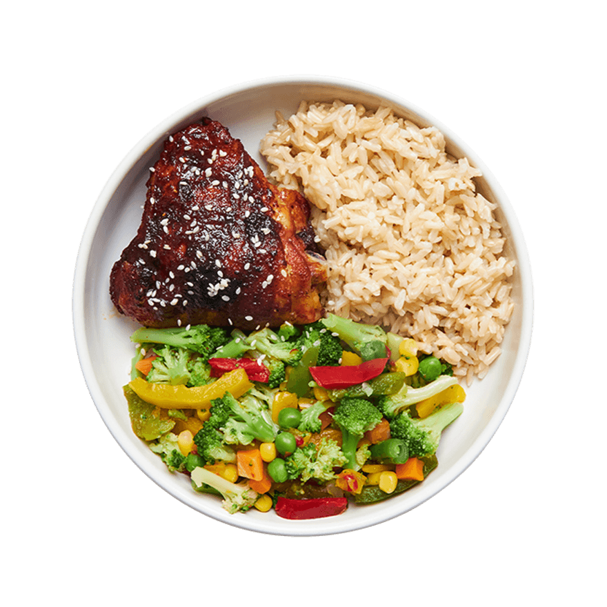 Sriracha-Honey Chicken with Rice & Veggies