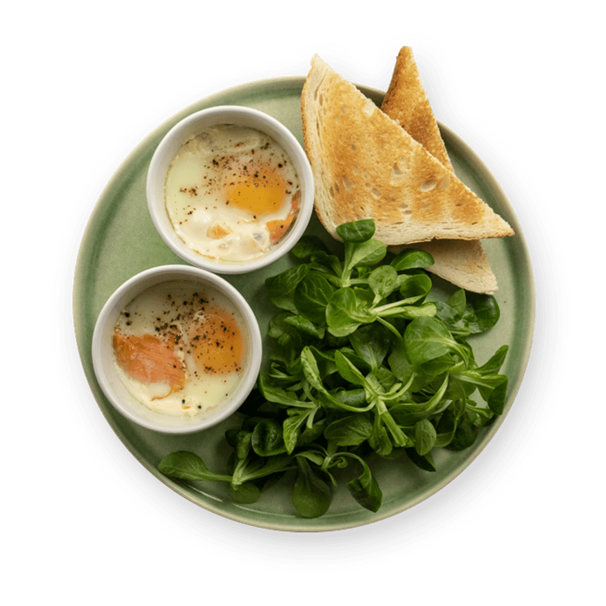 Baked Eggs with Smoked Salmon