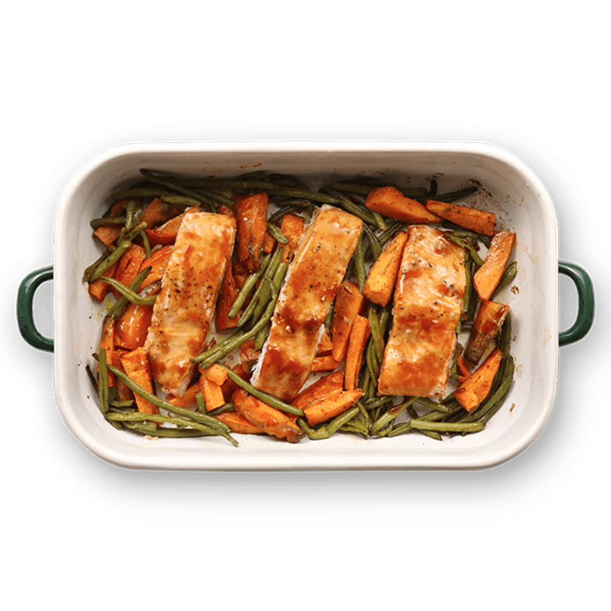 1-Pan BBQ Salmon & Veggies