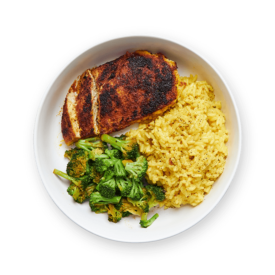Spiced Chicken with Yellow Rice & Veggies