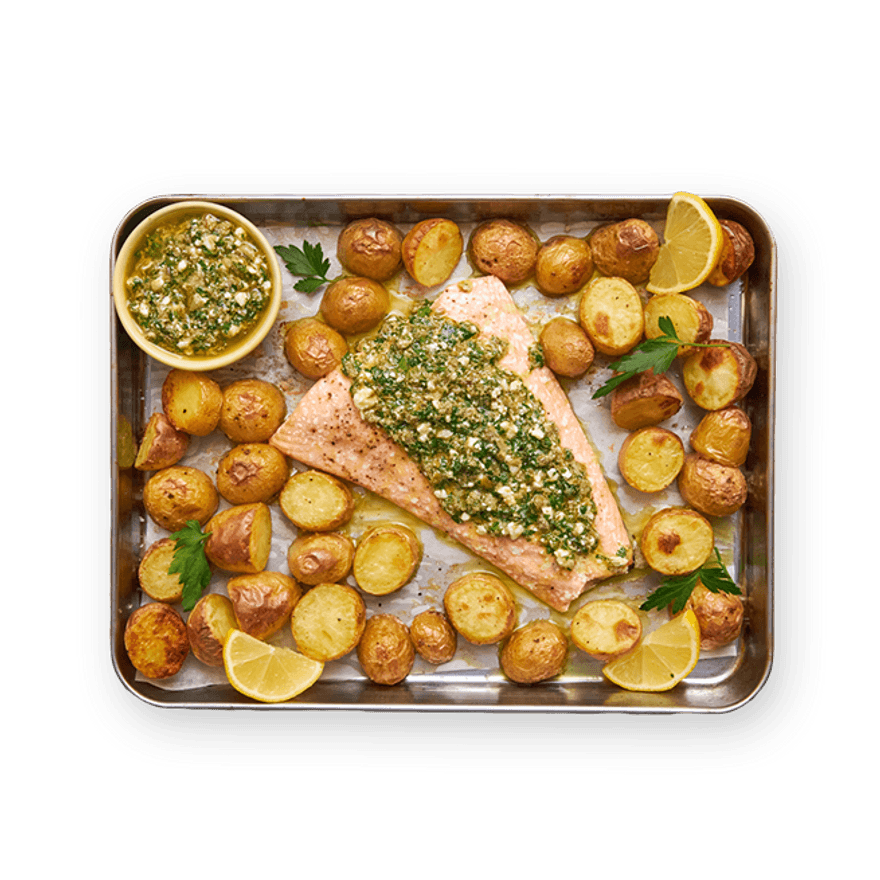 Salmon & Potatoes with Caper Sauce