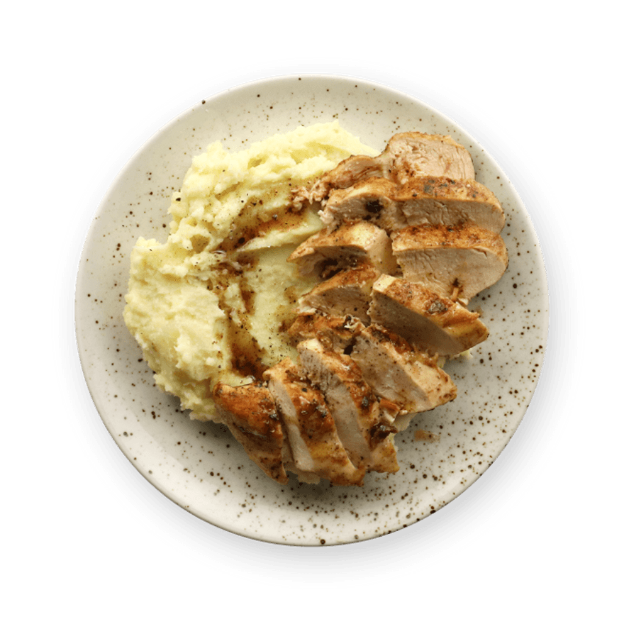 Buttery Pan-Fried Chicken with Mashed Potatoes