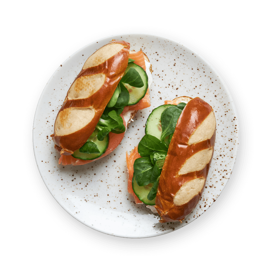 Salmon & Cucumber Pretzel-Roll
