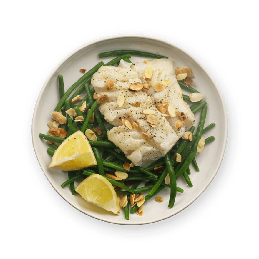 Pan-Fried Cod with Green Beans & Almonds