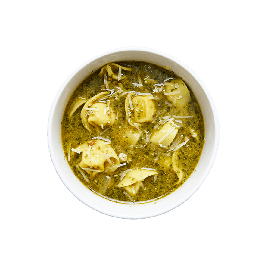 Pesto & Sausage Tortellini Soup