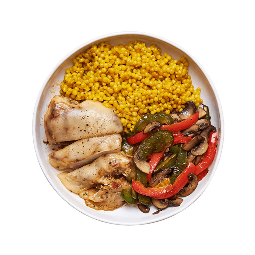 Cheesy Chicken with Couscous & Veggies