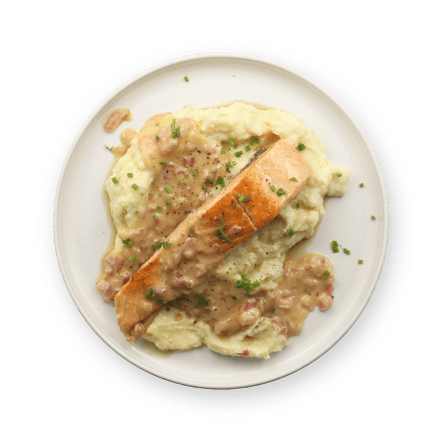 Saucy Salmon with Mashed Potatoes
