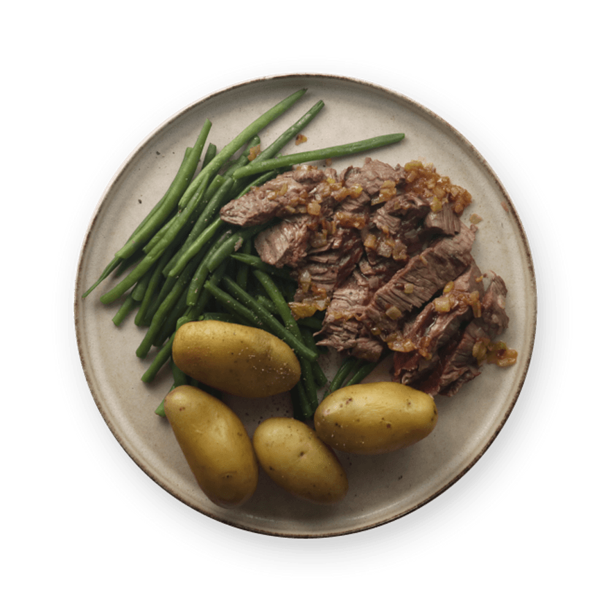 Flank Steak with Potatoes & Green Beans