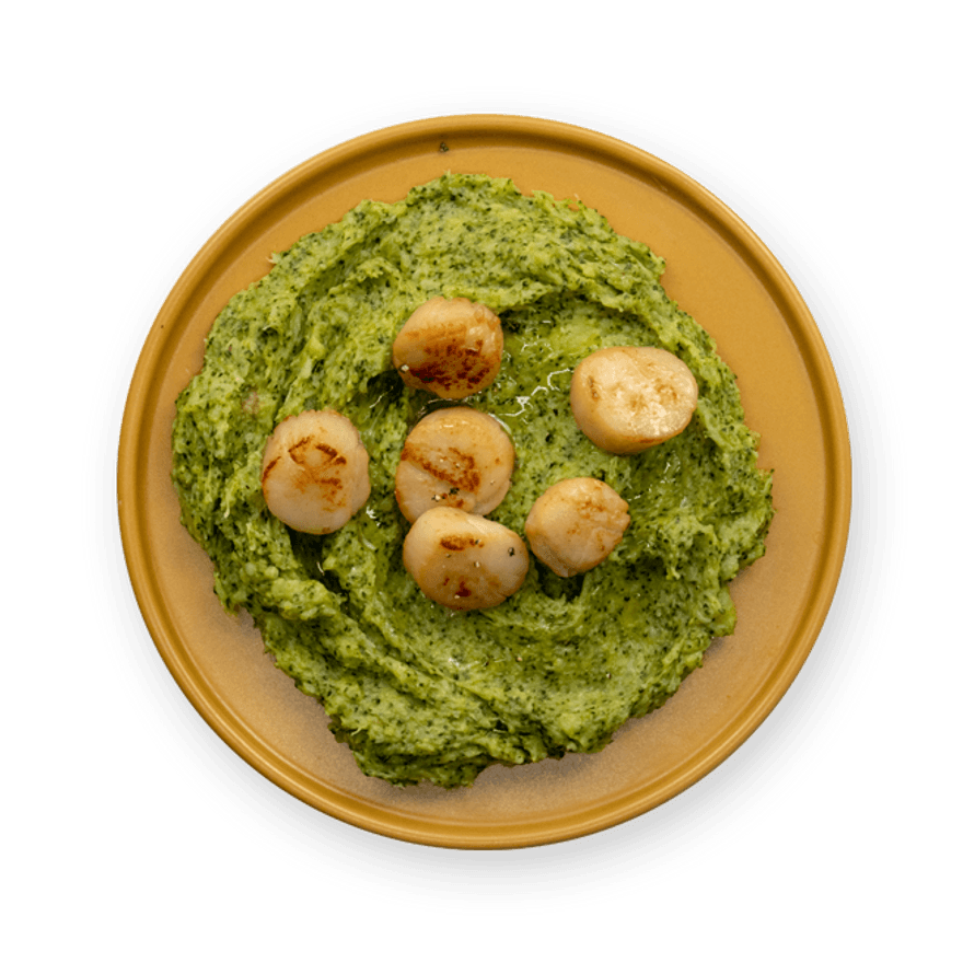 Scallops & Mashed Broccoli-Potatoes