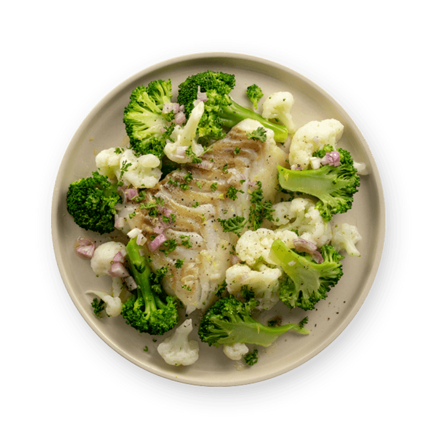 Cod with Broccoli & Cauliflower