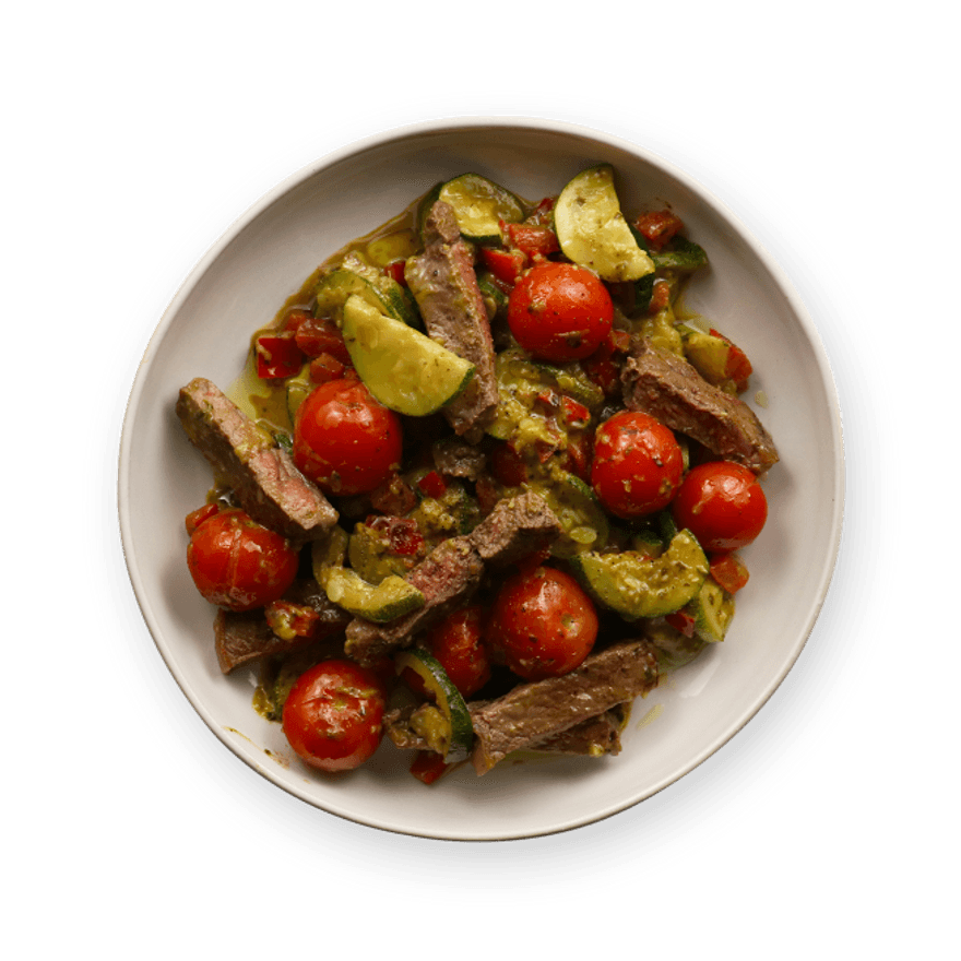 Pesto Steak & Summer Veggies