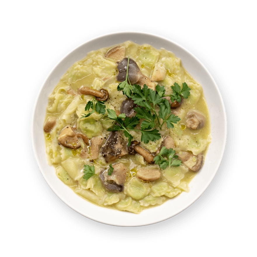 Tortellini Soup with Mushrooms