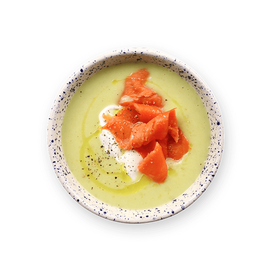Creamy Leek & Smoked Salmon Soup