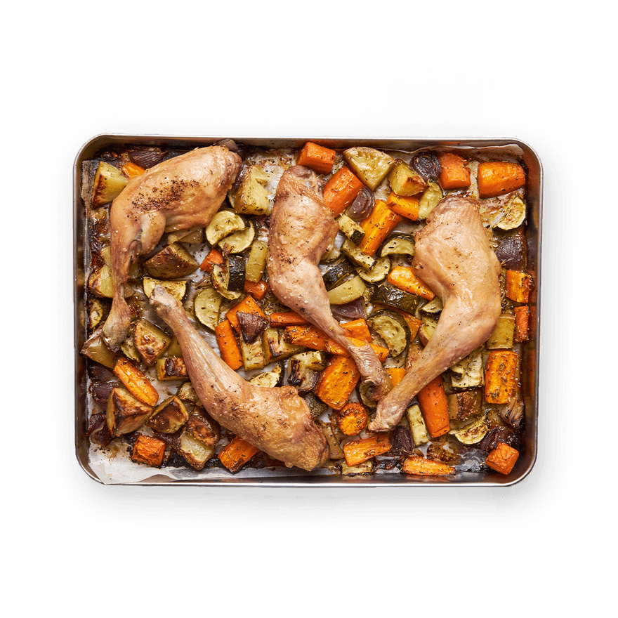 Roasted Chicken & Mixed Veggie Sheet Tray