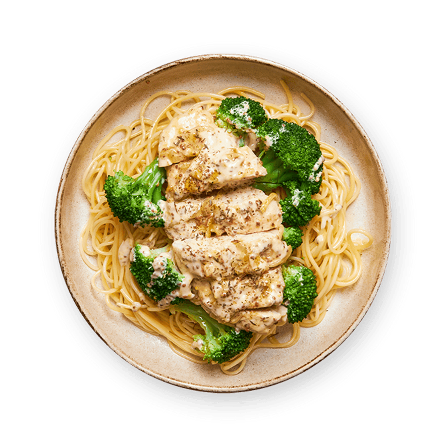 Creamy Mustard Chicken with Pasta & Broccoli