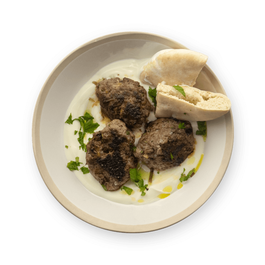 Kibbeh Meatballs & Mint Yogurt Sauce