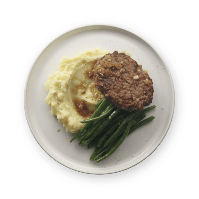 salisbury-steak-mashed-potatoes-and-green-beans