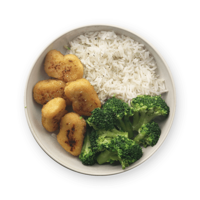 veggie-nuggets-rice-and-broccoli