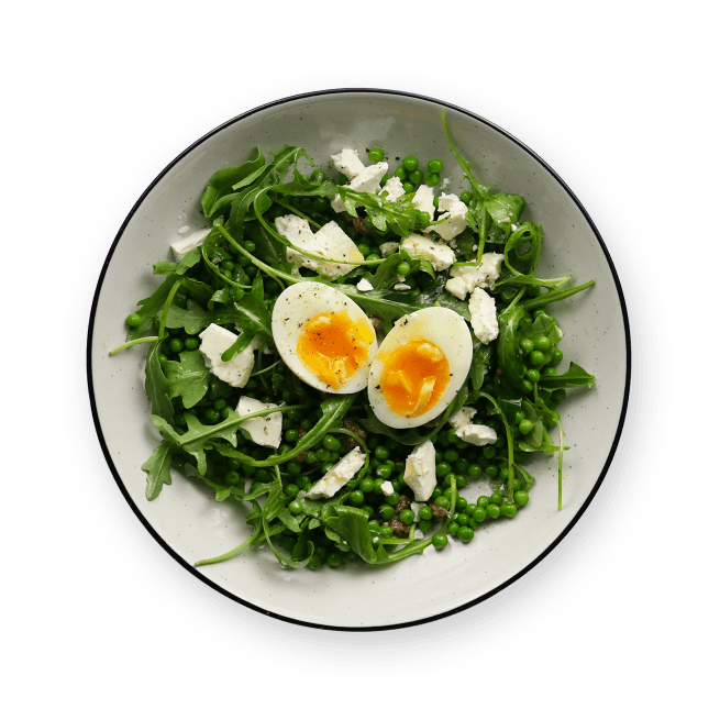 soft-boiled-egg-pea-and-feta-salad